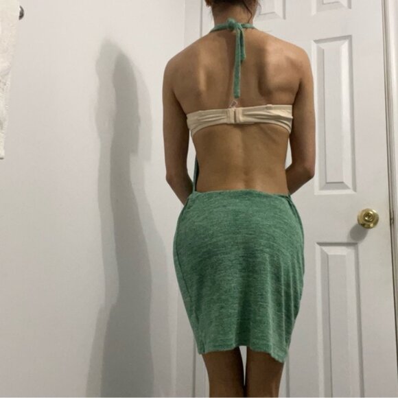 SHEIN Green Ruched Halter Sheath Dress - Picture 2 of 5